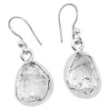 Nice Size Natural Herkimer Diamond Gemstone Solid .925 Sterling Silver Earrings