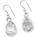 Natural Herkimer Diamond Gemstone Solid .925 Sterling Silver Earrings