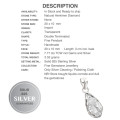 Natural Herkimer Diamond Solid .925 Sterling Silver Pendant
