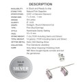 Dainty Natural Pink Sapphire and Diamond Gemstone Solid .925 Sterling Silver Stud Earrings