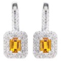 Earth Mined 33.8 Cts Natural Madeira Citrine .925  Sterling Silver Earrings