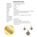 Party Wedding Engagement Modern Fashion Austrian Crystals Gold Heart Necklace and Earrings Set