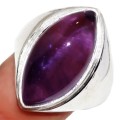 Handmade Natural Purple Amethyst Marquise Gemstone .925 Silver Ring Size US 9 or R 1/2