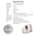 Natural Garnet Gemstone Solid .925 Sterling Silver Ring Size 9 or R 1/2 Adjustable