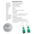 Natural Indian Emerald and Chalcedony Gemstone set in Solid .925 Sterling Silver Earrings