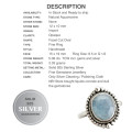 5.08 cts Natural Aquamarine Gemstone Set Solid .925 Sterling Silver Ring Size 8.5 or Q 1/2