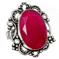 Handmade Antique Setting Indian Ruby  925 Sterling Silver Ring Size Us 8.5 or UK Q 1/2