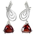 Natural Unheated Mozambique Garnet Solid .925 Sterling Silver 14K White Gold Earrings