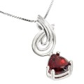 Natural Unheated  Mozambique Garnet Solid .925 Sterling Silver 14k White Gold Necklace