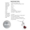 Natural Unheated  Mozambique Garnet Solid .925 Sterling Silver 14k White Gold Necklace