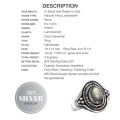 Natural Firey Labradorite Gemstone.925 Silver Ring Size US 9 or R 1/2