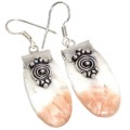 Iceland- Natural Scolecite Crystal Oval Gemstone  .925 Sterling Silver Earrings