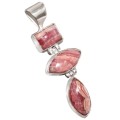 Dainty Natural Mixed Shaped Rhodochrosite Gemstone .925 Sterling Silver Pendant