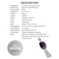 Handmade Natural Purple Amethyst Gemstone .925 Silver Tassel Pendant