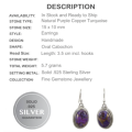 Natural Mohave Copper Purple Turquoise Gemstones Solid .925 Silver Sterling Earrings