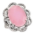 Turkey- Istanbul 15.68 cts Chalcedony, White Topaz Solid.925 Sterling Silver Ring Size 8 or Q