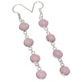 Enchanting Natural Pastel Pink Chalcedony .925 Silver Earrings