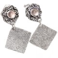 Handmade Natural Pink Rose Quartz Gemstone Earrings .925 Sterling Silver