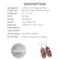 Natural Copper Rhodochrosite Gemstone .925 Sterling Silver Earrings