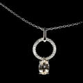 Deluxe Rose Gold Natural Morganite White Cubic Zirconia Solid .925 Sterling Silver Necklace