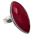 Handmade Indian Ruby  925 Sterling Silver Ring Size US 7.5 UK P