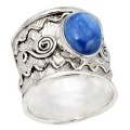 4.09 cts Natural Kyanite Gemstone .925 Sterling Silver Ring Size 6.5 OR N