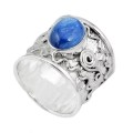 4.09 cts Natural Kyanite Gemstone .925 Sterling Silver Ring Size 6.5 OR N