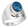 Breath-taking 4.16 cts Natural Blue Apatite (Madagascar) .925 Sterling Silver Ring Size 8