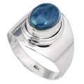 Breath-taking 4.16 cts Natural Blue Apatite (Madagascar) .925 Sterling Silver Ring Size 8