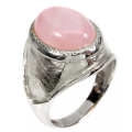 Earth Mined Peruvian Pink Opal Gemstone Solid .925 Silver Ring Size US 10