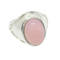 Earth Mined Peruvian Pink Opal Gemstone Solid .925 Silver Ring Size US 10
