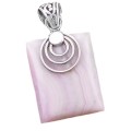 Natural Pink Aragonite Solid.925 Sterling Silver Pendant