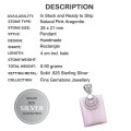 Natural Pink Aragonite Solid.925 Sterling Silver Pendant