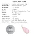 Natural Pink Lace Botswana Agate Gemstone Set In Solid .925 Sterling Silver Pendant