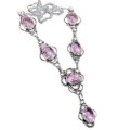 Handmade Antique Style Pink Topaz Gemstone .925 Sterling Silver Necklace