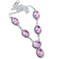 Gorgeous Find Exquisite Pink Topaz Gemstone 925 Silver Necklace
