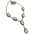 Handmade Golden Rutile Quartz  925 Sterling Silver Necklace