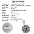 Indonesian Bali - Java Natural Canadian Blue Labradorite Solid .925 Silver Sterling Pendant