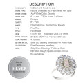 Natural Unheated Hot Flash White Ethiopian Fire Opal, White CZ Solid .925 Sterling Ring Size 6.5 /N
