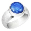 Stunning 5.42 cts Natural Kyanite Gemstone .925 Sterling Silver Ring Size 7 or O