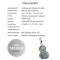 Handmade Natural Aquamarine Oval 925 Sterling Silver Pendant