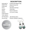 Natural Amazonite  Gemstone .925 Sterling Silver Earrings