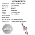 Trendy Design Pink Amethyst Gemstone 925 Silver Pendant