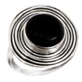 4.66cts Natural Black Onyx set in Solid .925 Sterling Silver Ring Size 7 or O