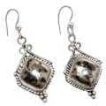 Natural Peruvian Pyrite in Magnetite Gemstone Solid .925 Sterling Silver Earrings