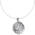 Dainty Hollow 3 D Floral Love Sphere .925 Silver Pendant and Free Chain
