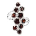 Natural Unheated Cambodian Garnet Solid .925 Sterling Silver 14K white Gold Ring Size 7 or O