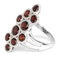 Natural Unheated Cambodian Garnet Solid .925 Sterling Silver 14K white Gold Ring Size 7 or O