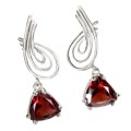 Natural Unheated Mozambique Garnet Solid .925 Sterling Silver 14K White Gold Earrings
