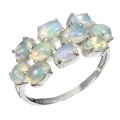 Natural Unheated Ethiopian Full Flash Fire Opal Gemstone Solid .925 Sterling Ring Size 8 or Q